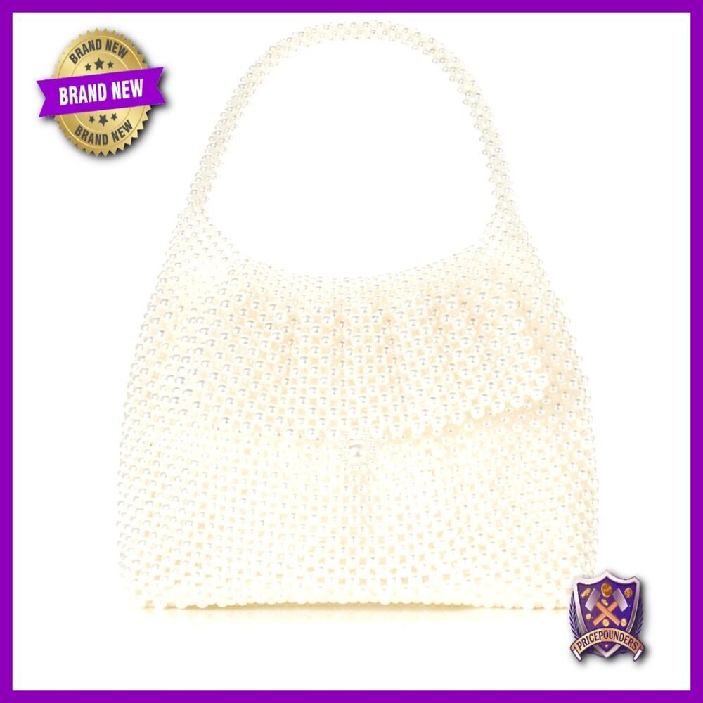Pearl Clutch Evening Bag Elegant Formal Bridal Party Purse with Inner Bag